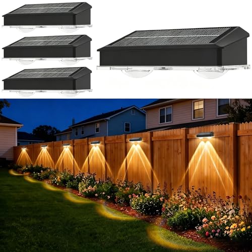 Aogled Solar Garden Lamps Outdoor 4 Pack,LED Solar Spotlight 3000K Warm Light,IP65 Waterproof,Easy Installation Without Cables,Automatic Lighting for Paths,Terrace and Garden