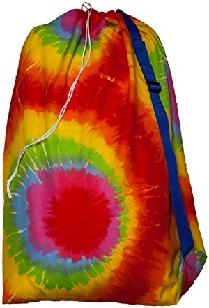 Tie Dye Commercial Grade Large Laundry Bag, With Shoulder Strap, 30 X 40 Inches, 100% Nylon with Reinforced Stiching