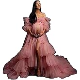 Fluffy Tulle Robe for Women Maternity Dresses Photoshoot Long Sheer Bridal Robe Old Hollywood Robe Lingerie