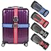 Luggage Straps Suitcase Belt TSA Approved With Adjustable Quick-release Buckle,Nonslip Travel Straps For Luggage, 4-Pack (Multicolor) primary