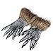 LUCKSTAR Wolf Gloves - Halloween Latex Wolf Gloves Scary Hairy Hands Werewolf Paw Party Costumes Props for Halloween and Cosplay Costume Party Christmas (Black)