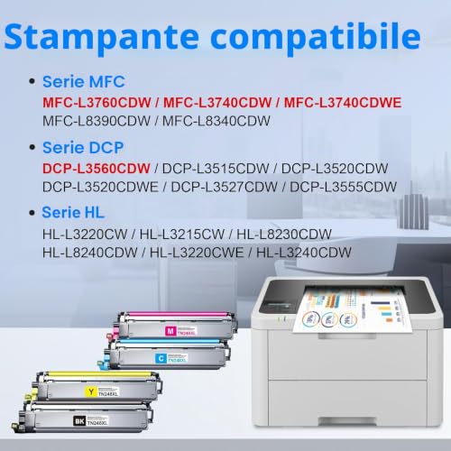 MYCARTRIDGE TN248XL TN248 Toner TN-248CMYK TN-248VAL Compatible for Brother DCP-L3560CDW Toner MFC-L3740CDWE DCP-L3520CDWE HL-L3240CDW for Brother TN 248 TN-248 (4-Pack)