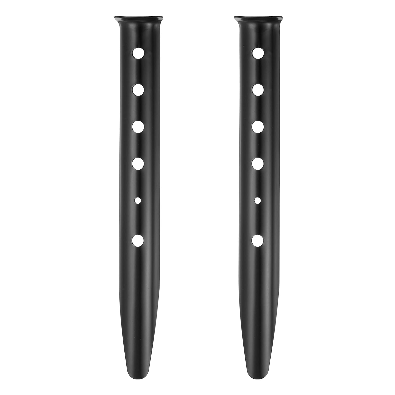PATIKIL Aluminum Tent Stakes, 2 Pack Metal Camping Ground Pegs Camping Accessories Sand Stakes with 6 Holes for Tents Hammocks and Canopy, Black