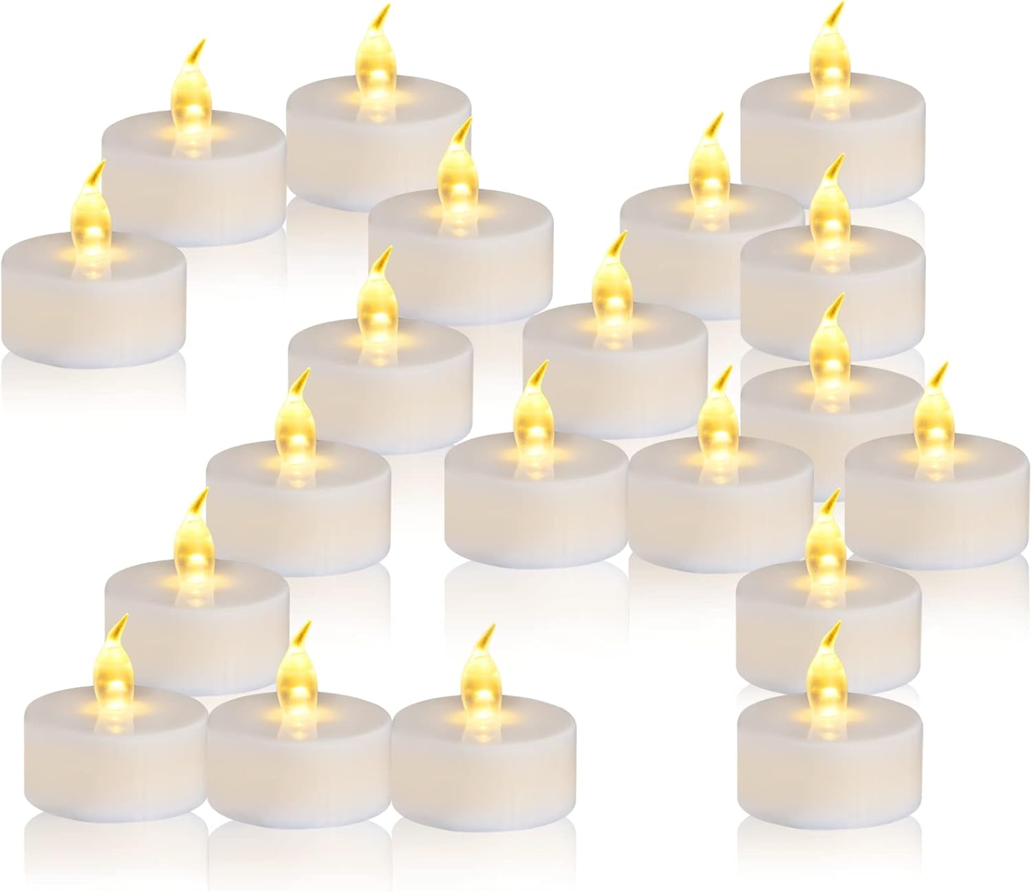 Lighting - redfruit 24 Pack Flameless Tealight Candles: Battery - Powered Tea Light Candles,Bright Flickering Holiday Gift Electric Tealights Candles,for Seasonal & Festival Celebration,Warm Yellow Light.