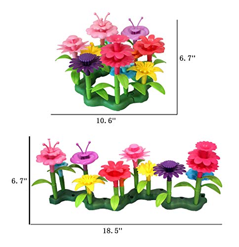 image for QHTOY DHSM Children's Toy Set Flower Building Toy Garden Building Bloc