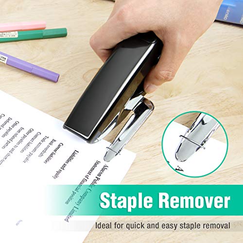 HAUSHOF Desktop Stapler and 3Hole Punch Set with 5000Piece Staples