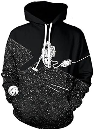 RUOYUCL Men's Plus Size 3d Print Pullover Hooded Hoodies Novelty