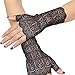 DRESHOW Fingerless Lace Golves UV Protection Prom Party Driving Wedding Black White One Size