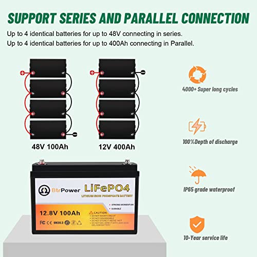 12V Lithium Battery 100Ah Lithium Phosphate Iron LiFePO4 Deep Cycle