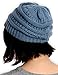 Tough Headwear Womens Winter Hat - Warm Chunky Cable Knit Beanies - Winter Beanie Hats for Women Cold Weather - Beanies Women Light Blue