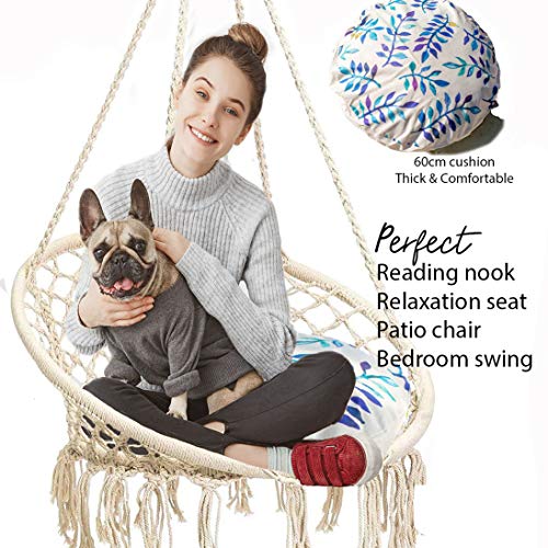 NOOKSTA Macrame Hanging Chair Swing Chairs Included Cushion & Hanging