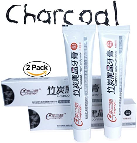Activated Charcoal Toothpaste for Teeth Whitening - Natural Organic Bamboo Tooth Whitener - No Messy Powder Just White Teeth - 2 Pack
