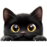 2 PCS Cute Black Cat Vinyl Decals - Waterproof Removable Stickers for Car, Truck, Bumper,Laptop- Pet Decorative Sticker A-54