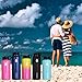 Sendestar 32 oz or 40 oz Double Wall Vacuum Insulated Leak Proof Stainless Steel Sports Water Bottle -Wide Mouth with Straw Lid & Flex Cap & Spout Lid