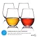 MICHLEY Stemless Red and White Wine Glasses 16oz, Unbreakable Tritan Plastic Wine Tumblers Set for Holiday, Party, Birthday, Dishwasher Safe, BPA Free, Set of 4