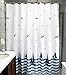 MangGou Fabric Shower Curtain,Nautical Sailing Boat Shower Curtain Liner,Polyester Bathroom Curtain with 12 Hooks,Machine Washable,Navy & White,72 x 72 inch