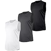 3 Pack Mens Quick Dry Workout Tank Tops Sleeveless Athletic Shirts for Gym Running Training,Breathable Mesh Fitness Vest Set