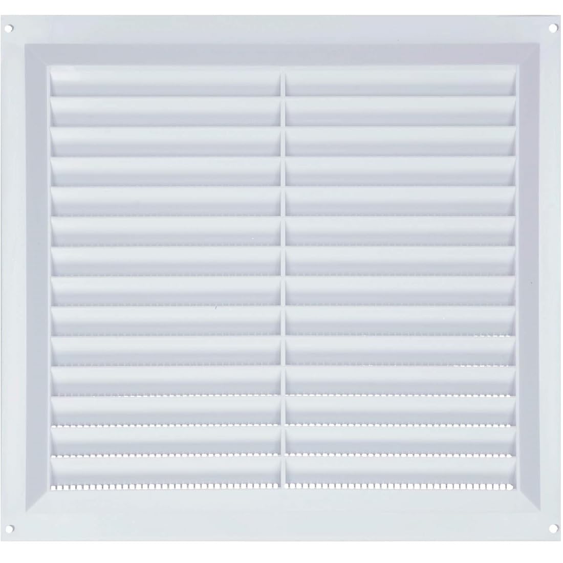 Merriway BH03798 9 x 9 inch Fixed Louvre 9 Inch x 9 Inch Louvered Air Grille Aperture 230 x 206mm, White Plastic