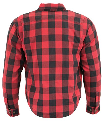 Milwaukee Performance Men's Checkered Flannel Biker Shirt With Aramid (Black/Red, L)
