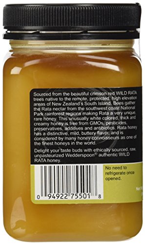 Wedderspoon Honey New Zealand 100 Percent Raw Organic Wild Rata , 17.6 Ounce