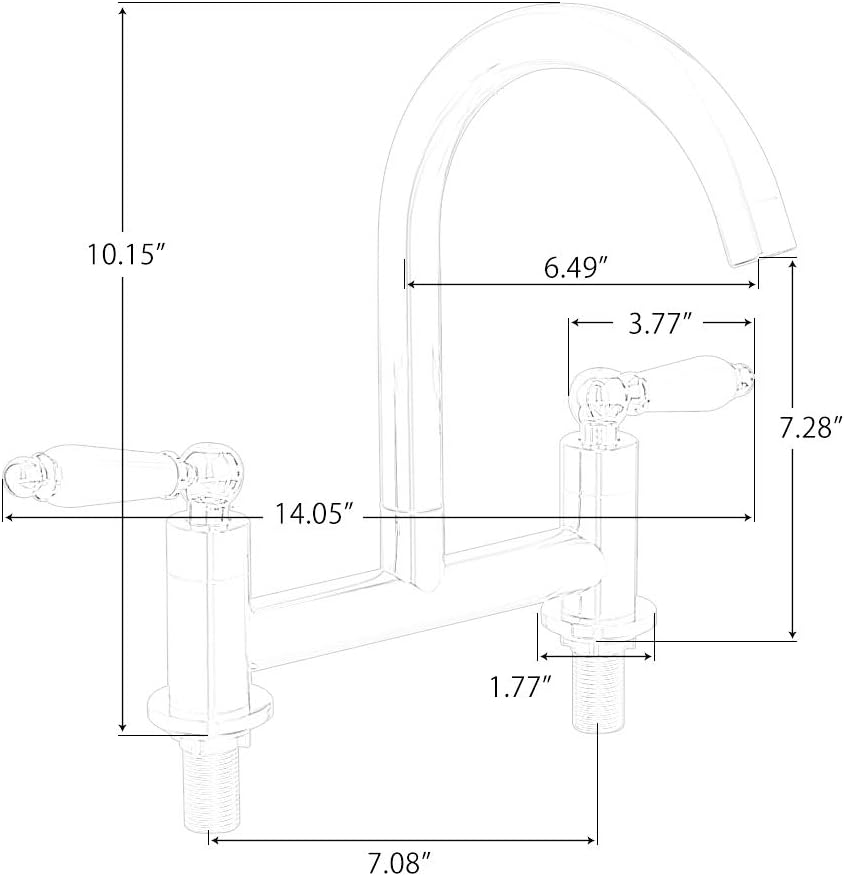 Kitchen Sink Mixer Taps 2 Hole Dual Lever Kitchen Taps Mixers Deck