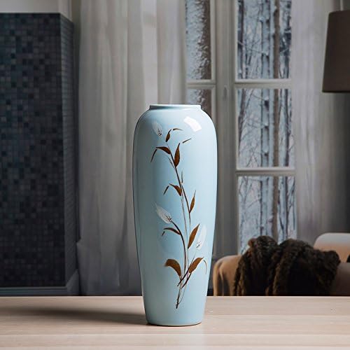 Xoyoyo Yuhang Kreative Chinesische Keramik Vase Florale Dekoration Wohnungseinrichtung Wohnzimmer Tv Schrank Dekoration Blau Handwerk Tuba Amazon De Kuche Haushalt