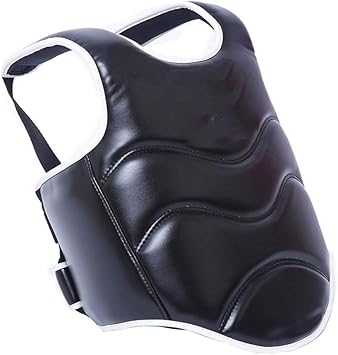 Amazon 子供ボクシング胸防護リブシールドアーマー Pu耐裂性革の厚さのevaパディング テコンドー三田空手ボディプロテクター Wumudidi ボディープロテクター