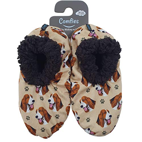 Basset Hound Super Soft Womens Slippers - One Size Fits Most - Cozy House Slippers - Non Skid Bottom - perfect for Basset Hound gifts