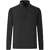 M MAELREG Mens Quarter Zip Pullover Fleece Lined Mock Neck Long Sleeve Golf Pullovers 1/4 Zip Thermal Sweatshirt for Men
