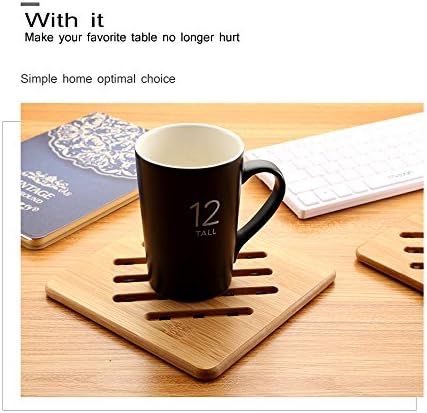 Bamboo Trivet,  Kitchen Bamboo Hot Pads Trivet, Heat Resistant Pads Teapot Trivet,Bamboo Trivet Mat Set, Heavy Duty Hot Pot Holder Pads, Square