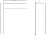 VeeBath Sphinx Back to Wall Toilet Unit 600mm High Gloss White MDF view 3