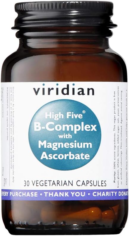 Viridian HIGH FIVE B-Complex and Magnesium Ascorbate - 30 Vegicaps
