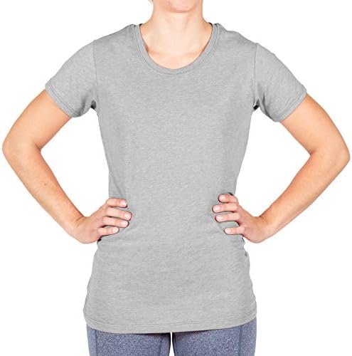 Max Threads Short-Sleeve Crew Neck Poly Cotton T-Shirt โ Made from Recycled Plastic Bottles - Medium - Steel