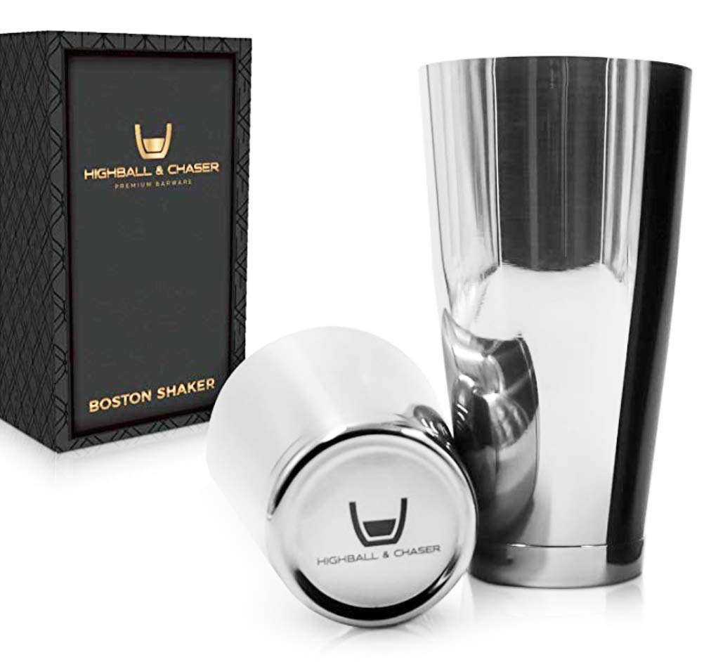 Highball & ChaserCocktail Shaker 28oz and 20oz Boston Shaker Tins Quality Rustproof 304 Stainless Steel Cocktail Shaker Set Sharp Mirror Finish.