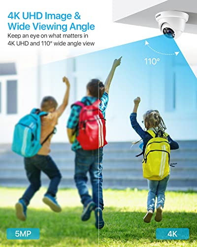 ZOSI 4K POE Security Cameras System with 2TB Hard Drive,8CH H.265+ 4K