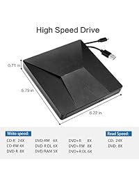 MMUSC - Unidad externa de CD y DVD, tipo C USB 3.0, grabadora externa de CD y DVD, grabadora de DVD portátil, reproductor de discos ópticos USB de alta velocidad