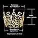 DcZeRong Women Birthday Queen Crowns Cake Topper Gold Full Round Princess Costume Prom Tiara Crown Gift Box Packed Amazing Personality Pageant Queen Rhinestone Crown Gold