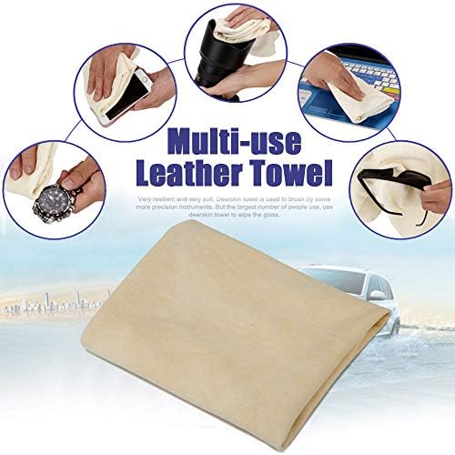 Airlab Chamois Cloth for Car 35'' x 23.6'' Drying Towel Natural Shammy Towel Real Leather
