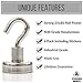 Strongman Tools Strong Magnetic Hooks Heavy Duty Magnet Hooks for Hanging - with Neodymium & Non Scratch Adhesive - Magnetic Hook for Cruise, Wall, Locker, Hanger and More - 6 Pack Set, 30 lbs