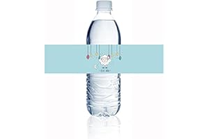 SWYOUN 42PCS Eid Al Adha Water Bottle Sticker Labels Islamic Muslim Party Decorations(Blue)