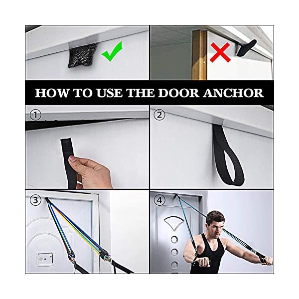 Racokky Exercise Resistance Bands Set Men Home Gym Stretch Training Workout Bands,Portable Fitness Accessories with 5…