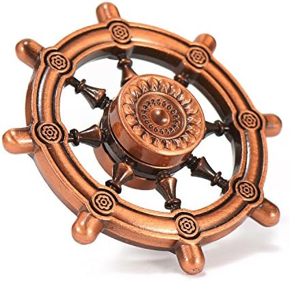 Fidget Spinner Toy Stress Reducer Copper Red Rudder Design Perfect For Adults and Children with Autism, ADHD, OCD, Hyperactivity- Eloer