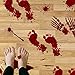 TEEHOME Bloody Footprints Floor Clings (42pcs - 8 Sheets) | Vampire Zombie Party Halloween Creepy Decorations Decals Stickers Supplies | Best Scare Halloween Decorations for Floor and Wall