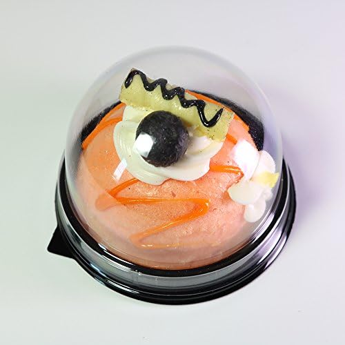 100 Clear/Black Miniature Bite Size Cupcake Macaroon Tart Container Dome Pod