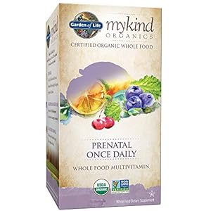 Garden of Life Organic Prenatal Multivitamin Supplement with Folate - mykind Prenatal Once Daily Whole Food Vitamin, Vegan, 90 Tablets