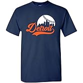 Xtreme Apparrel Cityscape Skyline Men's T-Shirt for Baseball Fans