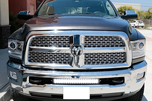 iJDMTOY 20" 120W High Power Double-Row LED Light Bar with Hidden Lower Bumper Mounting Bracket and On/Off Switch Wiring Kit For 2009-2017 Dodge RAM 2500 3500