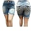 Jack David Womens Plus Size Short Stretch Distressed Ripped Blue Denim Jeans