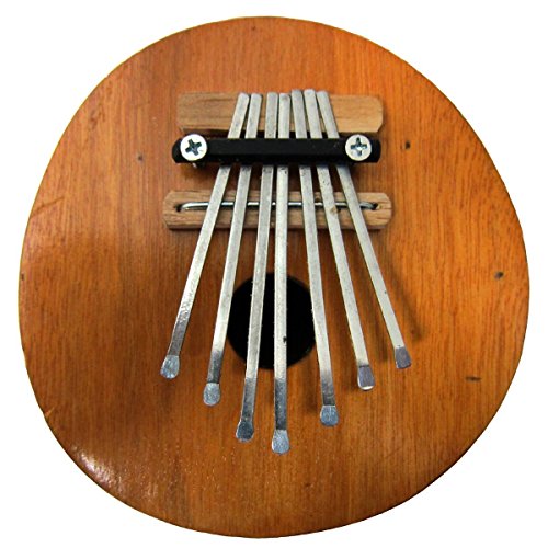 Kalimba Thumb Piano Mbira- 7 keys - Tunable - Coconut Shell - by Bethlehem Gifts TM (Brown Plain)