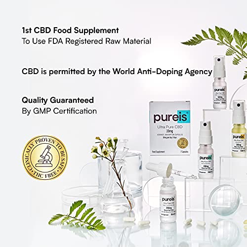 Pureis CBD Capsules, Ultra Pure, Advanced Absorption - CBD Supplement Fast Absorption - 20mg - 0% THC, Non-Addictive, Vegan, Gluten-Free - 28 Capsules - Image 6